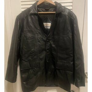 Vintage L.A. Leather Men’s Jacket M Black Leather Lined NOS
